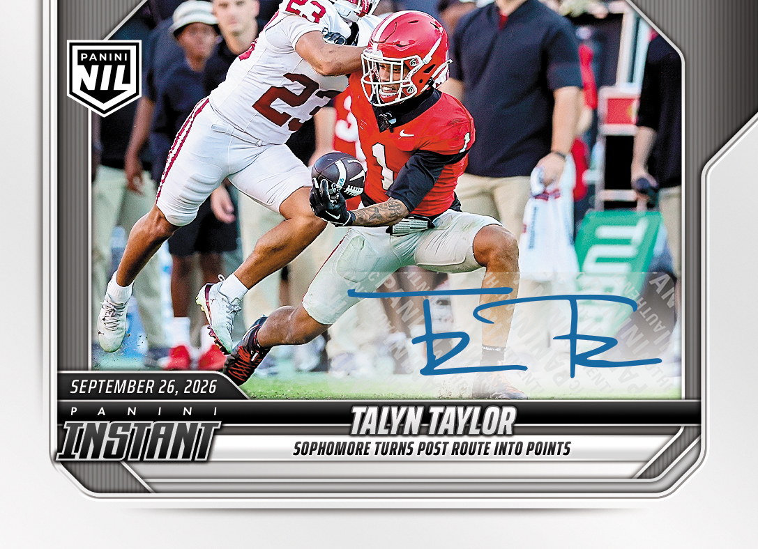 Detailed Image of Talyn Taylor - 2026 Panini Instant NIL College Football #4-TTA - Base /99 Auto