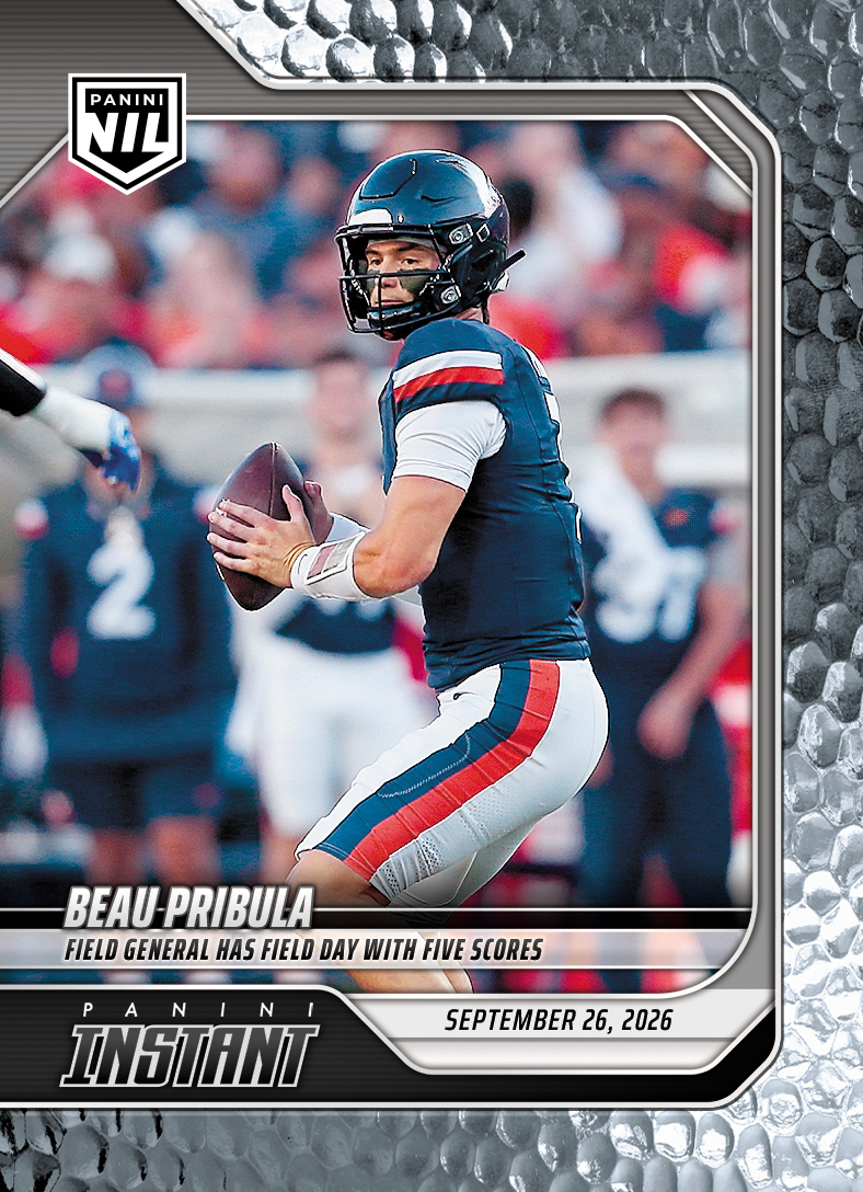 Detailed Image of Beau Pribula - 2026 Panini NIL College Football #4-BPR - Metallic /5