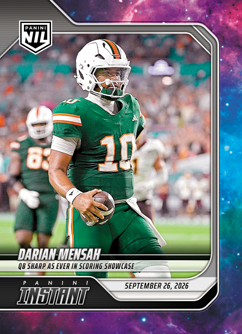 Detailed Image of Darian Mensah - 2026 Panini Instant NIL College Football #4-DME - Galaxy 1/1