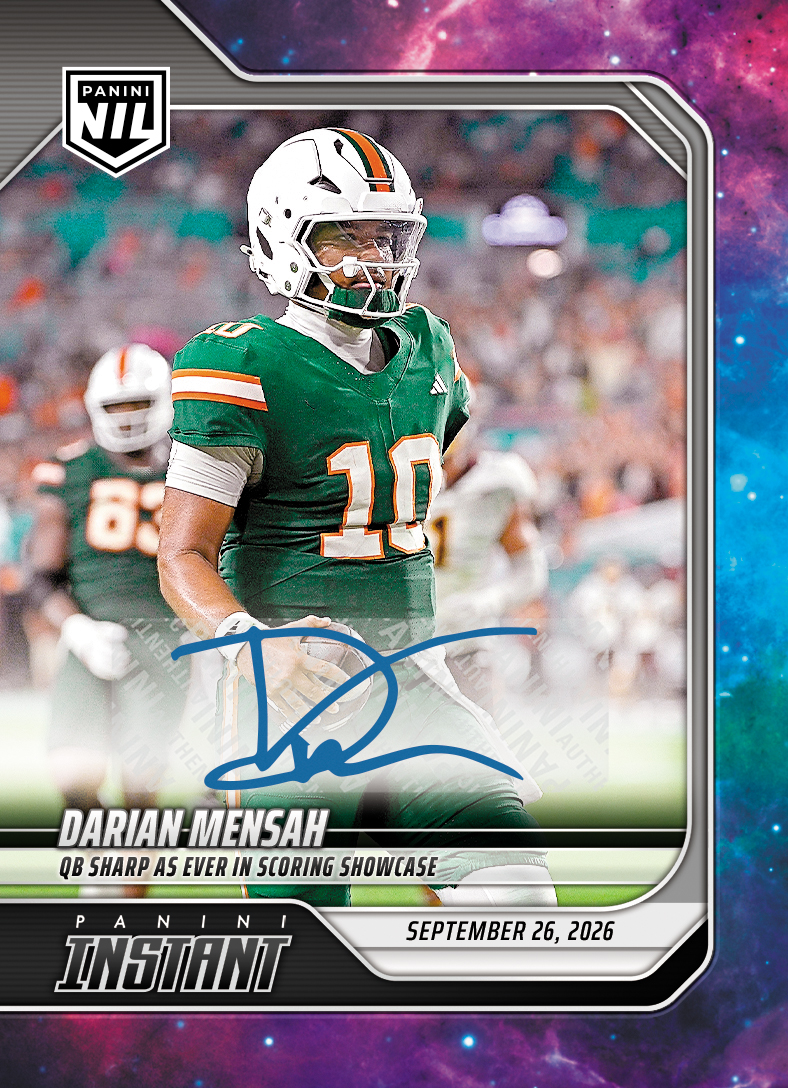 Detailed Image of Darian Mensah - 2026 Panini Instant NIL College Football #4-DME - Galaxy 1/1 Auto
