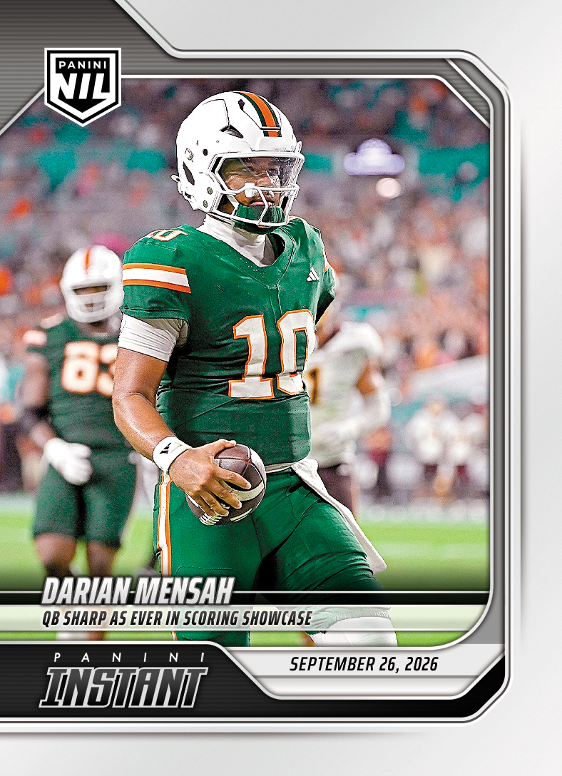 Detailed Image of Darian Mensah - 2026 Panini Instant NIL College Football #4-DME - Base Card 25-pack