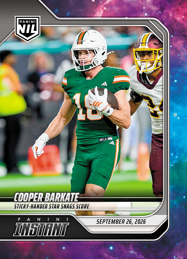 Detailed Image of Cooper Barkate - 2026 Panini NIL College Football #4-CBA - Galaxy 1/1