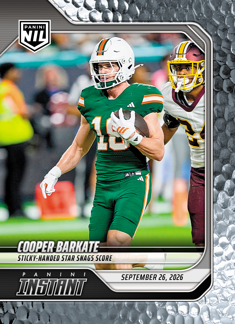 Detailed Image of Cooper Barkate - 2026 Panini NIL College Football #4-CBA - Metallic /5