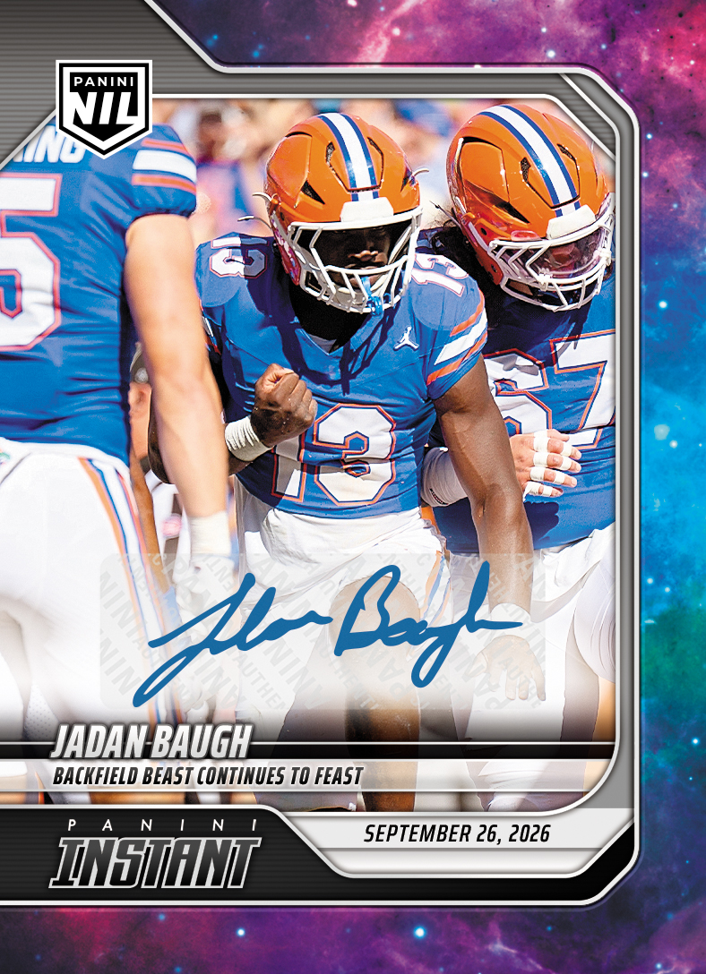 Detailed Image of Jadan Baugh - 2026 Panini Instant NIL College Football #4-JBA - Galaxy 1/1 Auto