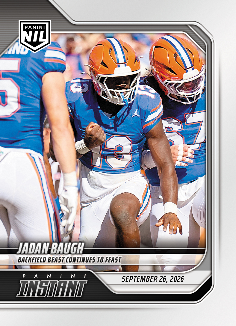 Detailed Image of Jadan Baugh - 2026 Panini Instant NIL College Football #4-JBA - Base Card 10-pack