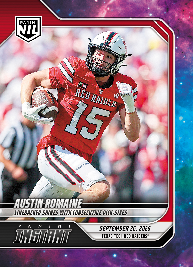 Detailed Image of Austin Romaine - 2026 Panini NIL College Football #4-ARO - Galaxy 1/1