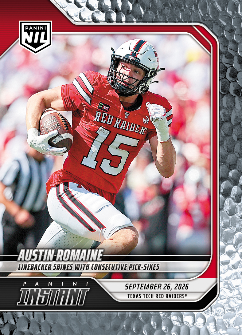 Detailed Image of Austin Romaine - 2026 Panini NIL College Football #4-ARO - Metallic /5