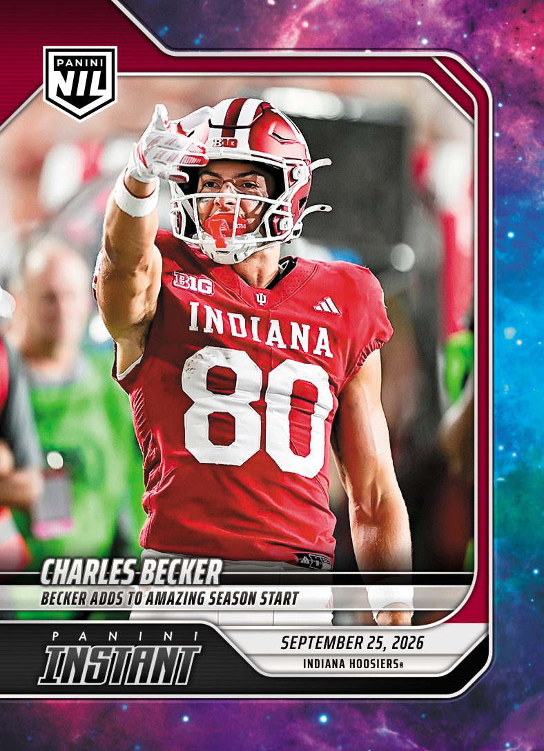 Detailed Image of Charles Becker - 2026 Panini Instant NIL College Football #4-CBE - Galaxy 1/1