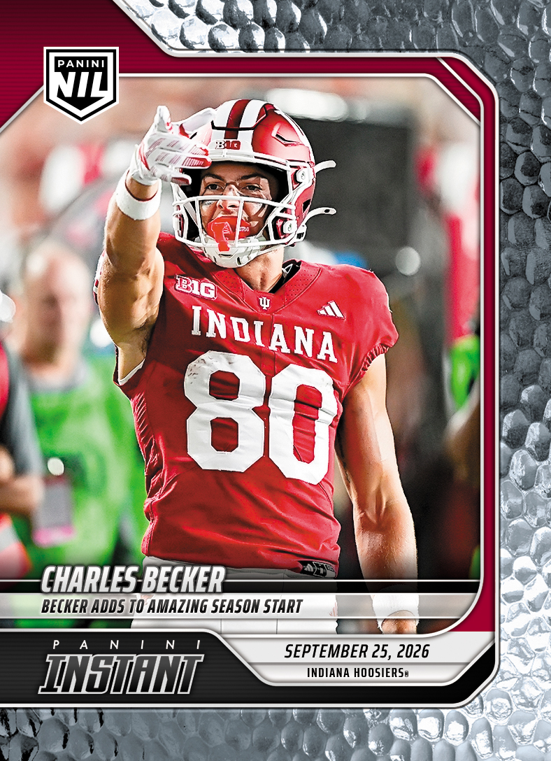 Detailed Image of Charles Becker - 2026 Panini Instant NIL College Football #4-CBE - Metallic /5