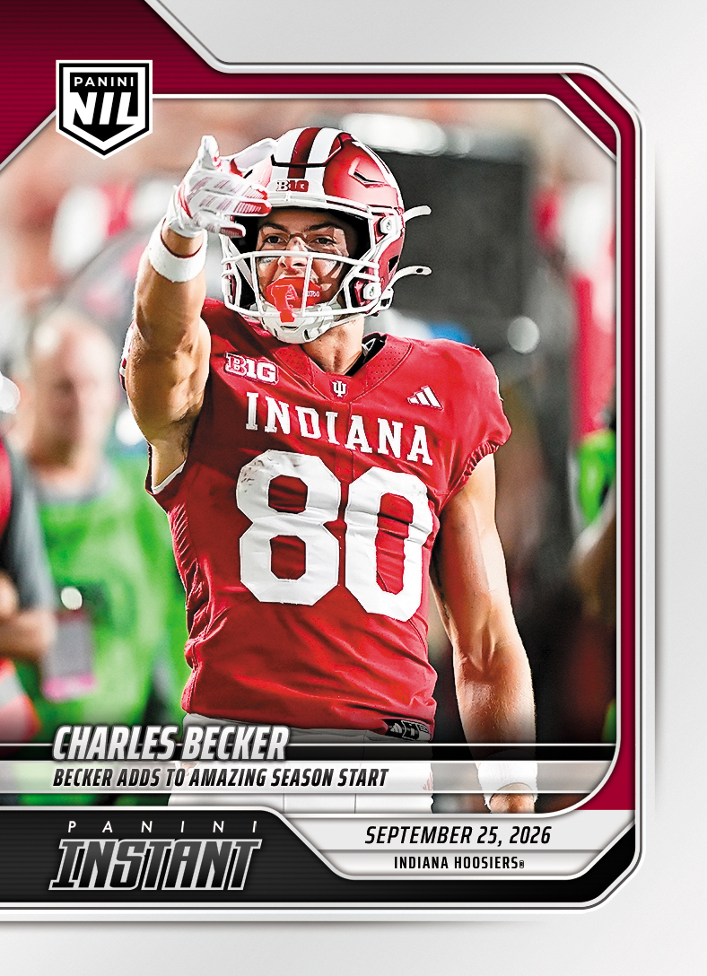 Detailed Image of Charles Becker - 2026 Panini Instant NIL College Football #4-CBE - Base Card 10-pack