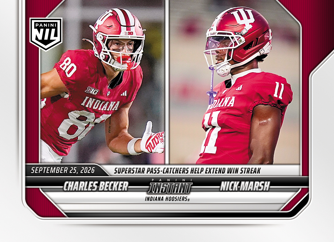 Detailed Image of Charles Becker/Nick Marsh - 2026 Panini Instant NIL College Football #4-IU - Base Card 25-pack
