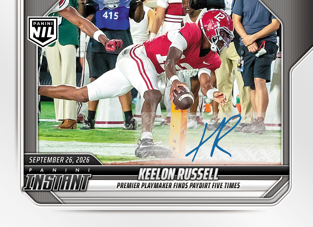 Detailed Image of Keelon Russell - 2026 Panini Instant NIL College Football #4-KRU - Base /25 Auto