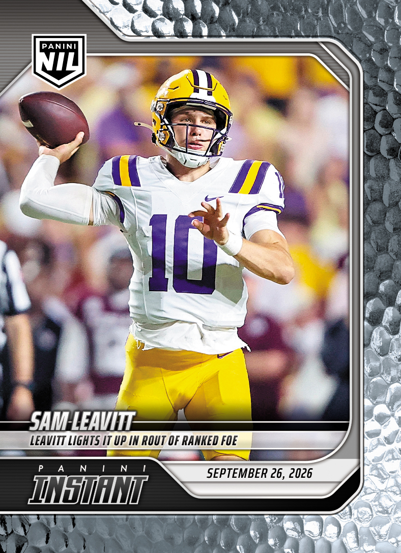 Product image 1 for - Sam Leavitt - 2026 Panini Instant NIL College Football #4-SLE- Metallic /5