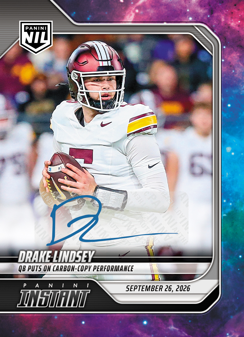 Product image 1 for - Drake Lindsey - 2026 Panini Instant NIL College Football #4-DLI - Galaxy 1/1 Auto