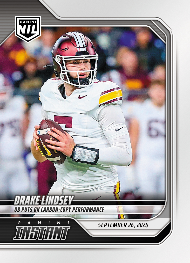 Detailed Image of Drake Lindsey - 2026 Panini Instant NIL College Football #4-DLI - Base Card 10-pack