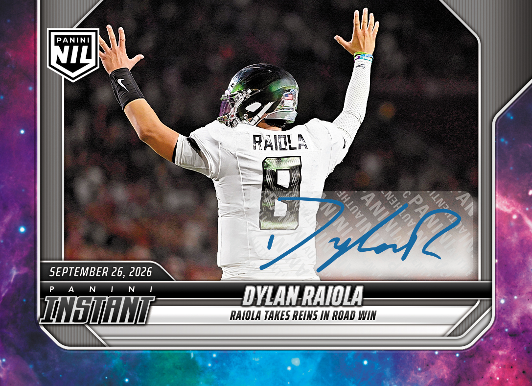 Detailed Image of Dylan Raiola - 2026 Panini Instant NIL College Football #4-DRA - Galaxy 1/1 Auto