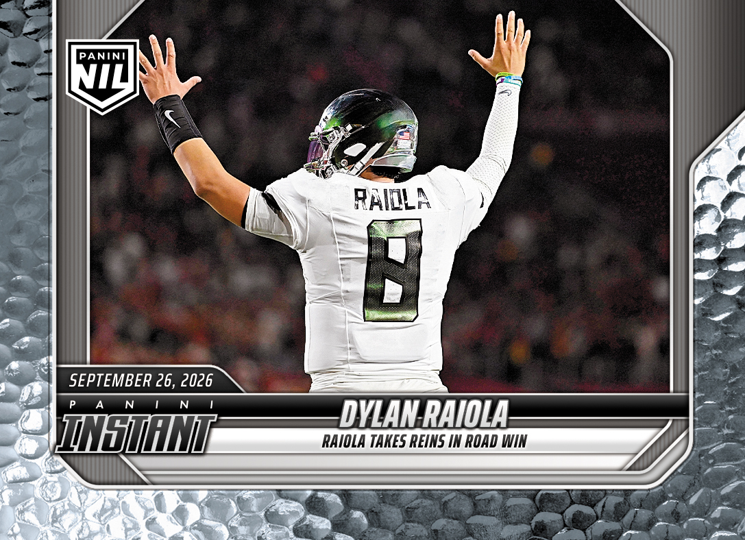 Detailed Image of Dylan Raiola - 2026 Panini Instant NIL College Football #4-DRA - Metallic /5