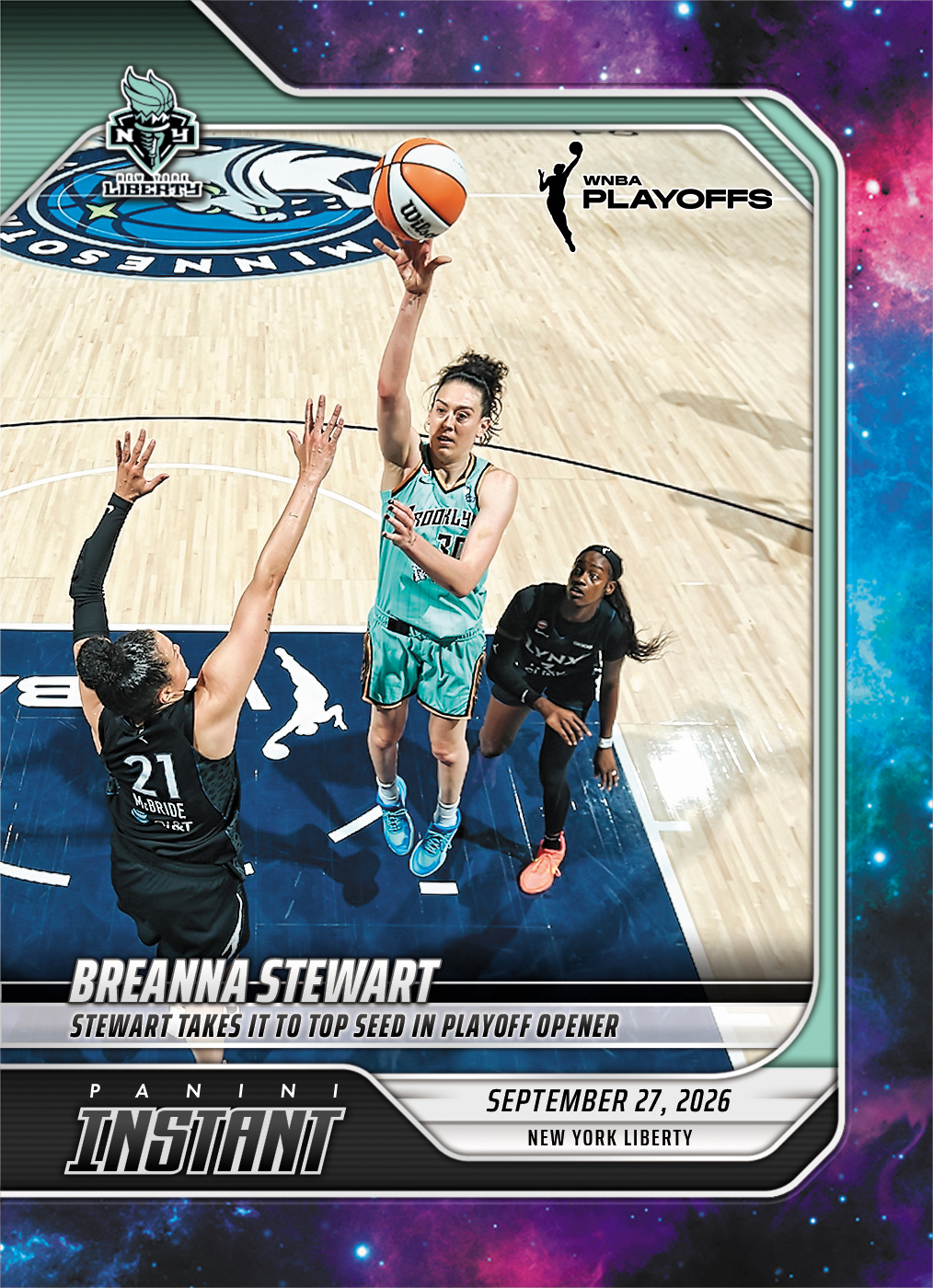 Detailed Image of Breanna Stewart - 2026 Panini Instant WNBA #379 - Galaxy 1/1
