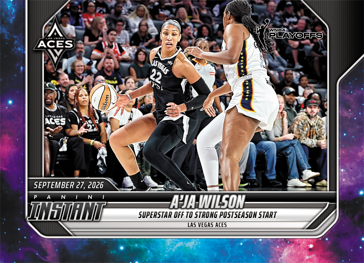 Detailed Image of A'ja Wilson - 2026 Panini Instant WNBA #380 - Galaxy 1/1