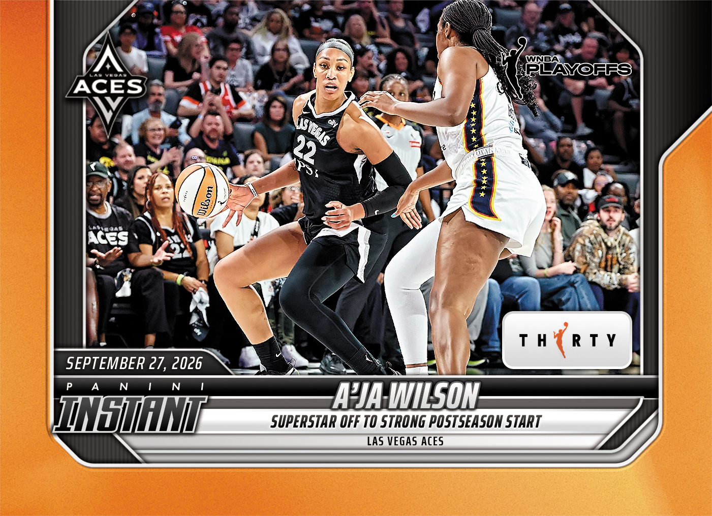 Detailed Image of A'ja Wilson - 2026 Panini Instant WNBA #380 - 30th Anniversary /30