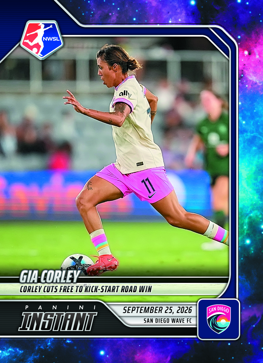 Detailed Image of Gia Corley - 2026 Panini Instant NWSL #184 - Galaxy 1/1