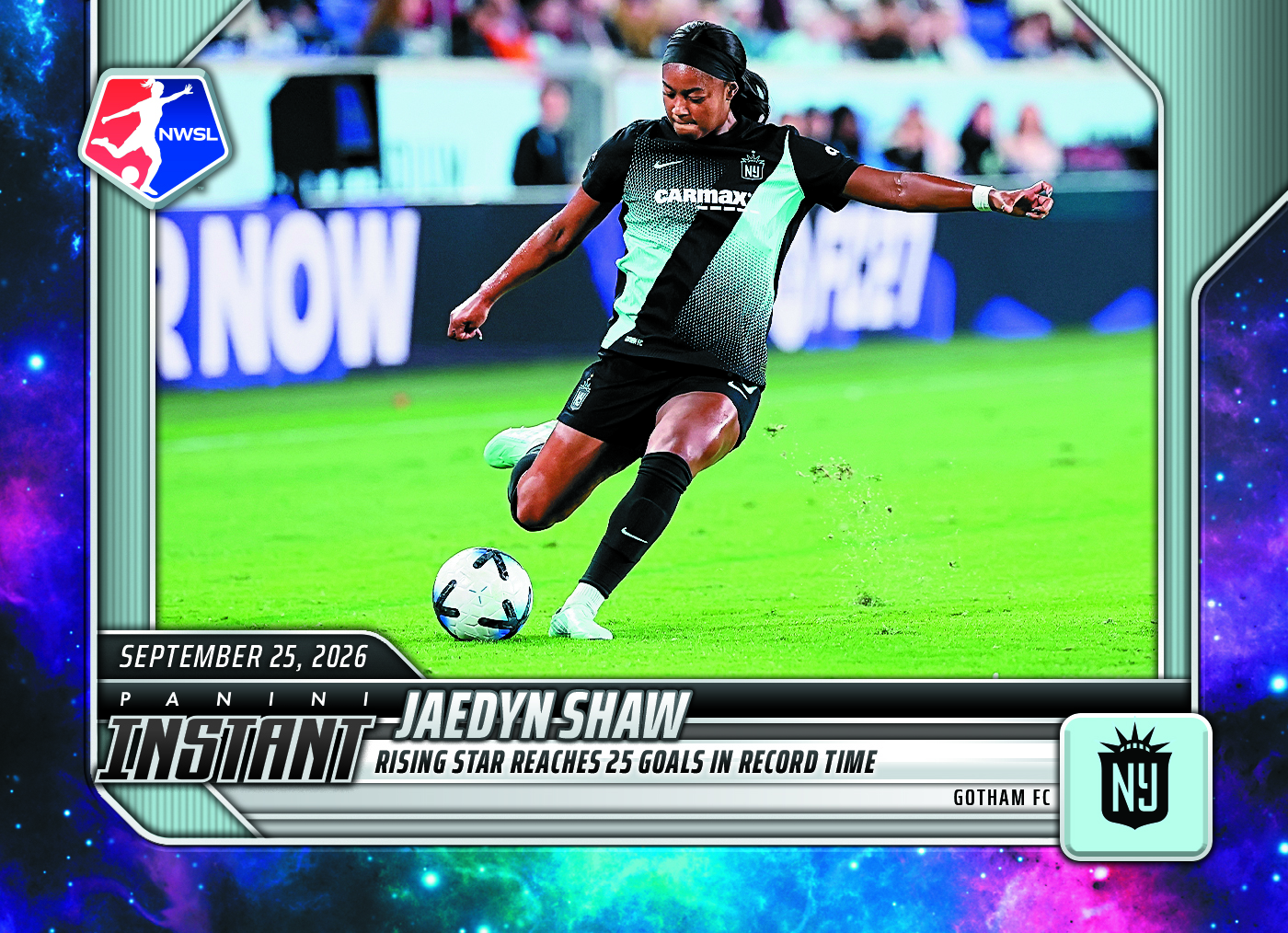 Detailed Image of Jaedyn Shaw - 2026 Panini Instant NWSL #185 - Galaxy 1/1