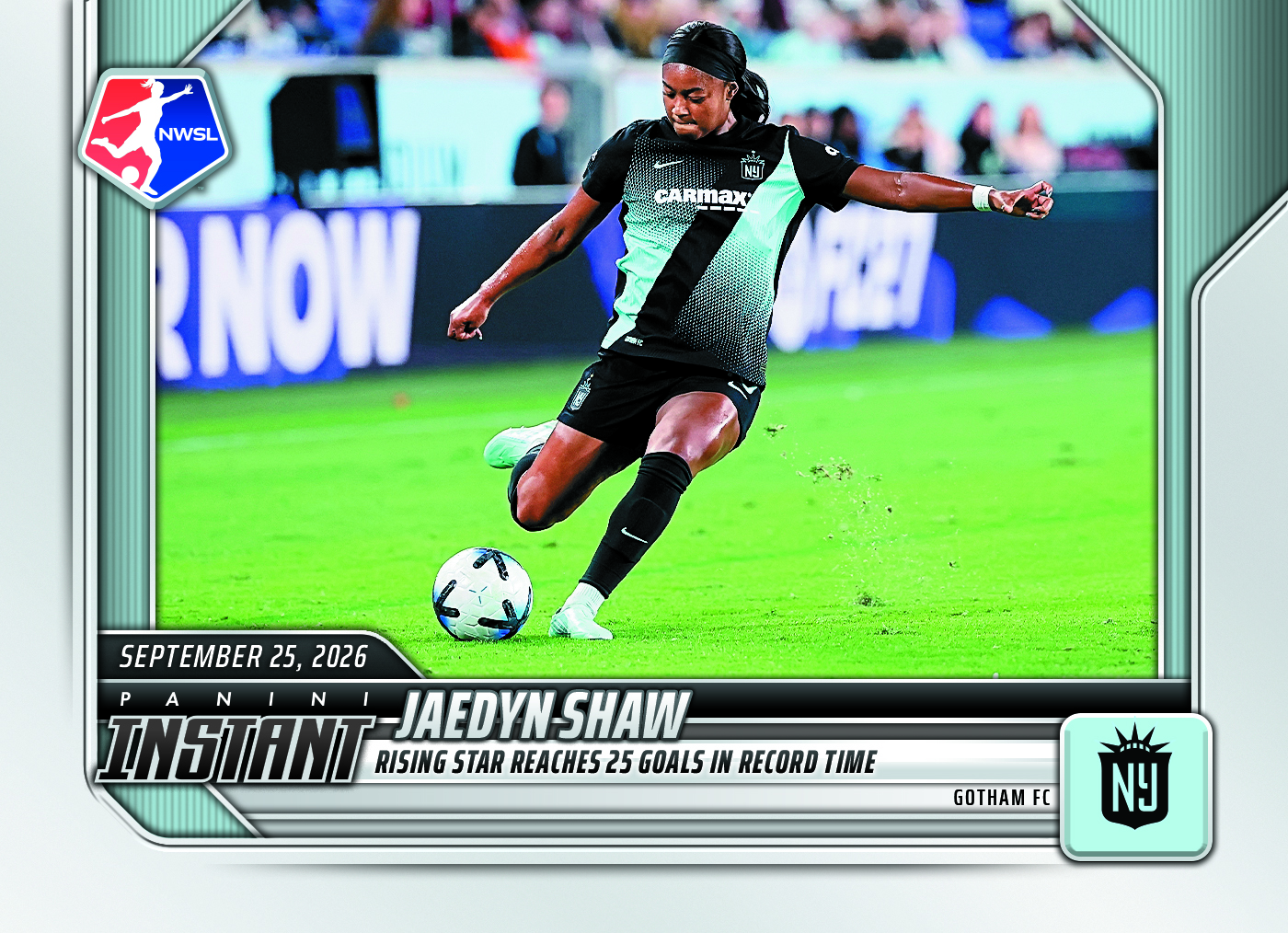 Detailed Image of Jaedyn Shaw - 2026 Panini Instant NWSL #185 - Base Card 25-pack