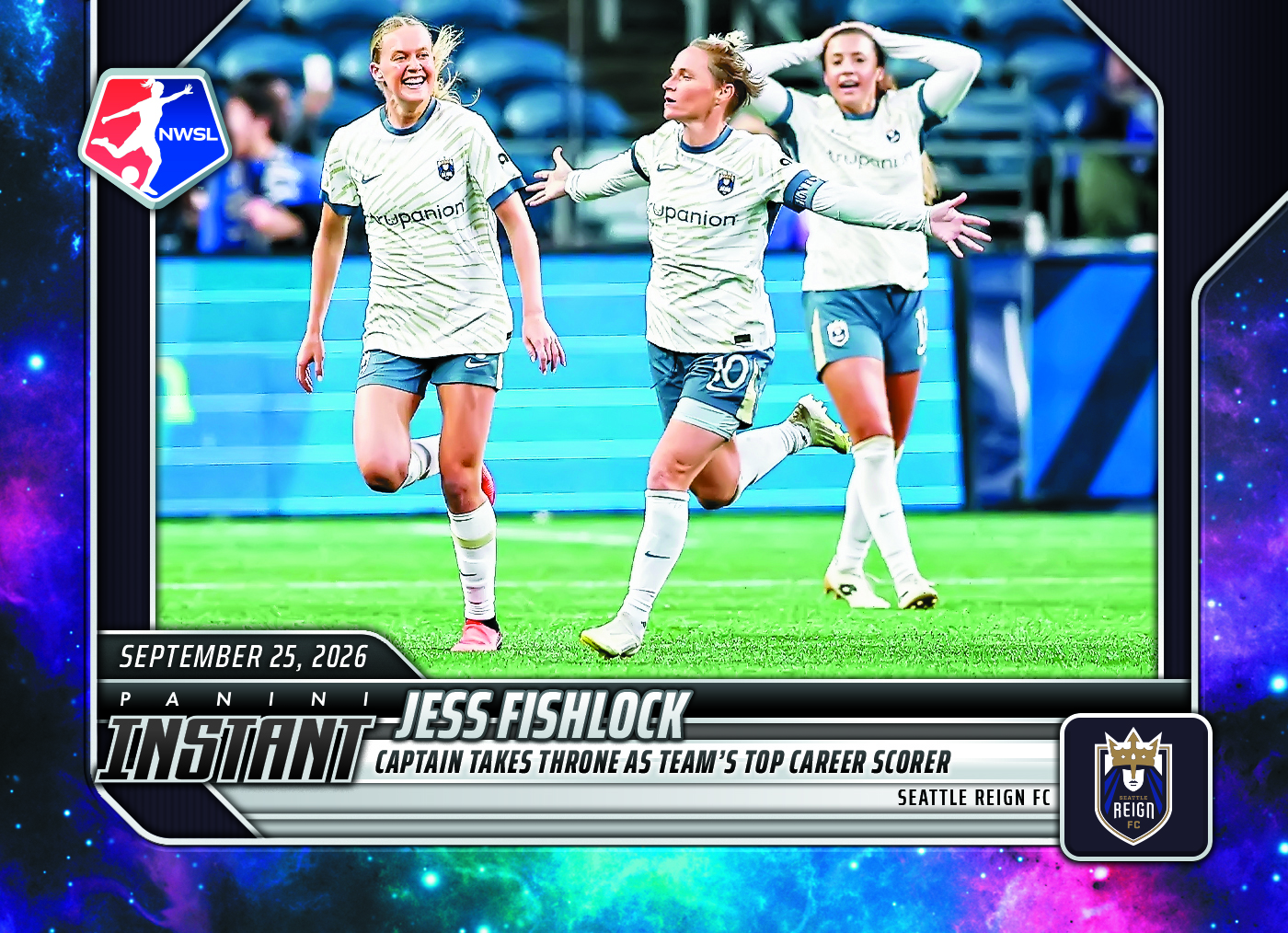 Detailed Image of Jess Fishlock - 2026 Panini Instant NWSL #186 - Galaxy 1/1