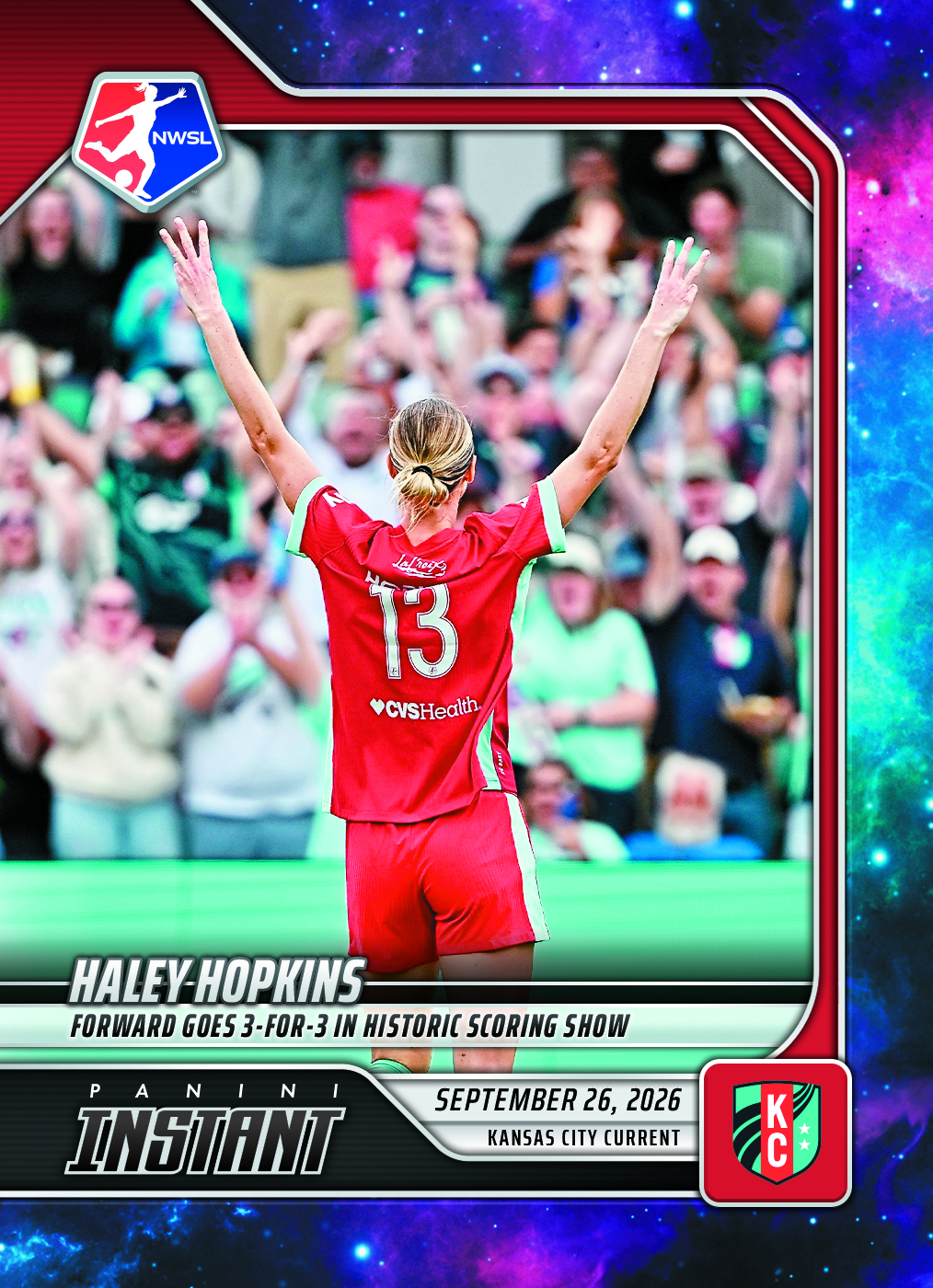 Detailed Image of Haley Hopkins - 2026 Panini Instant NWSL #187 - Galaxy 1/1