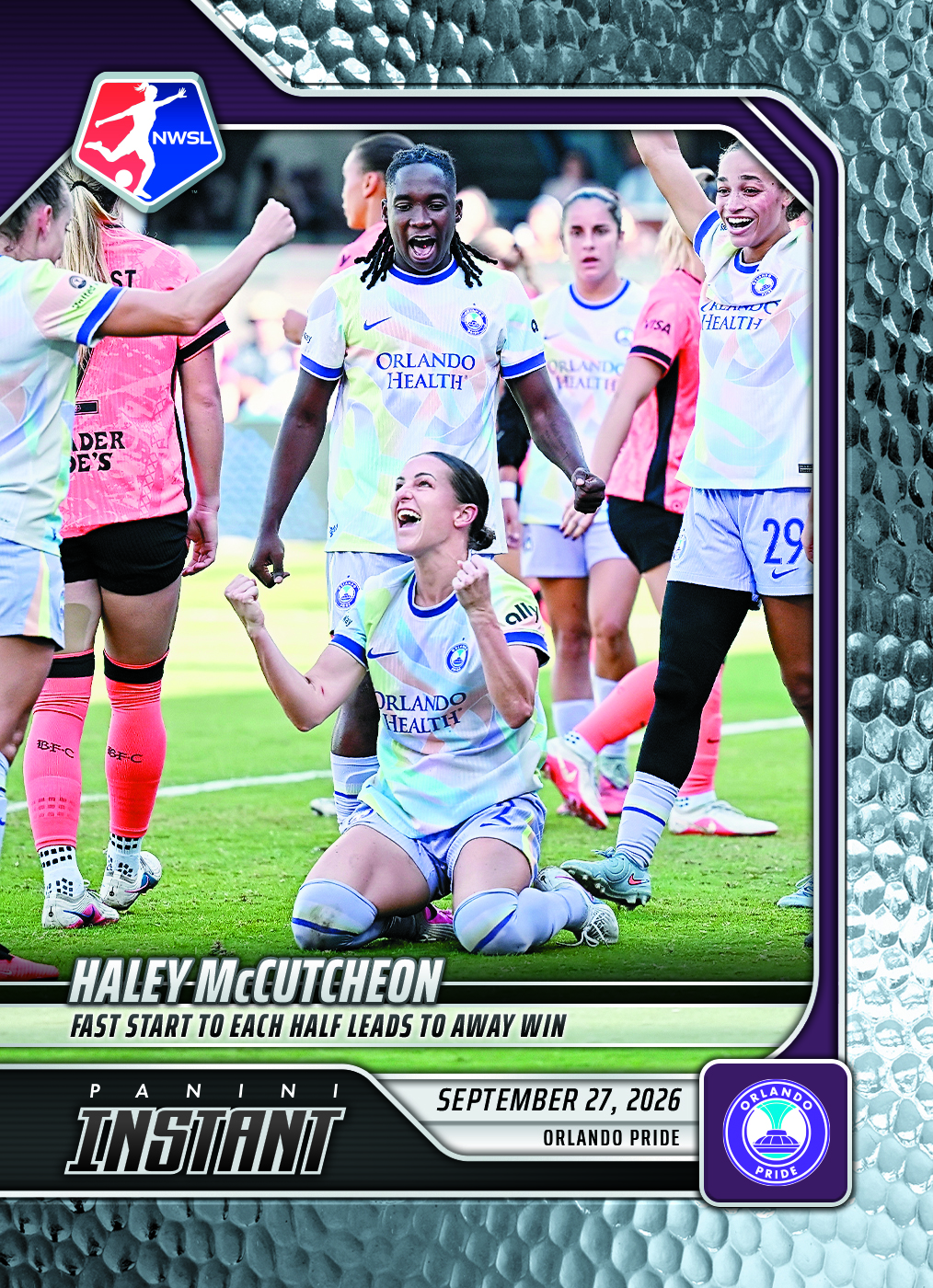 Detailed Image of Haley McCutcheon - 2026 Panini Instant NWSL #189 - Metallic /5
