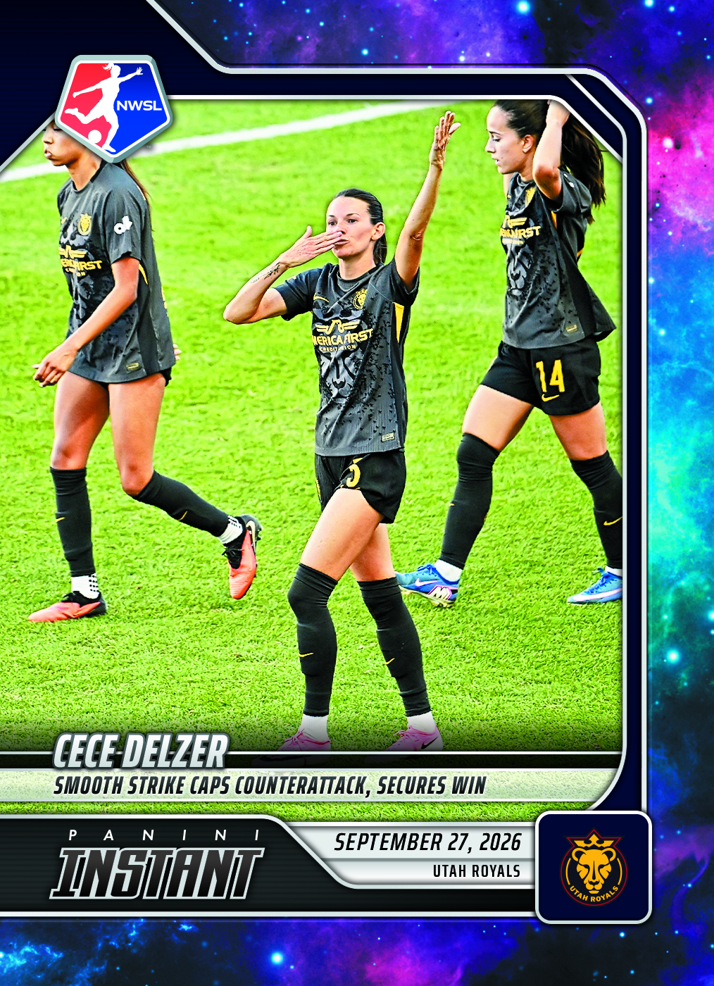 Detailed Image of Cece Delzer - 2026 Panini Instant NWSL #190 - Galaxy 1/1