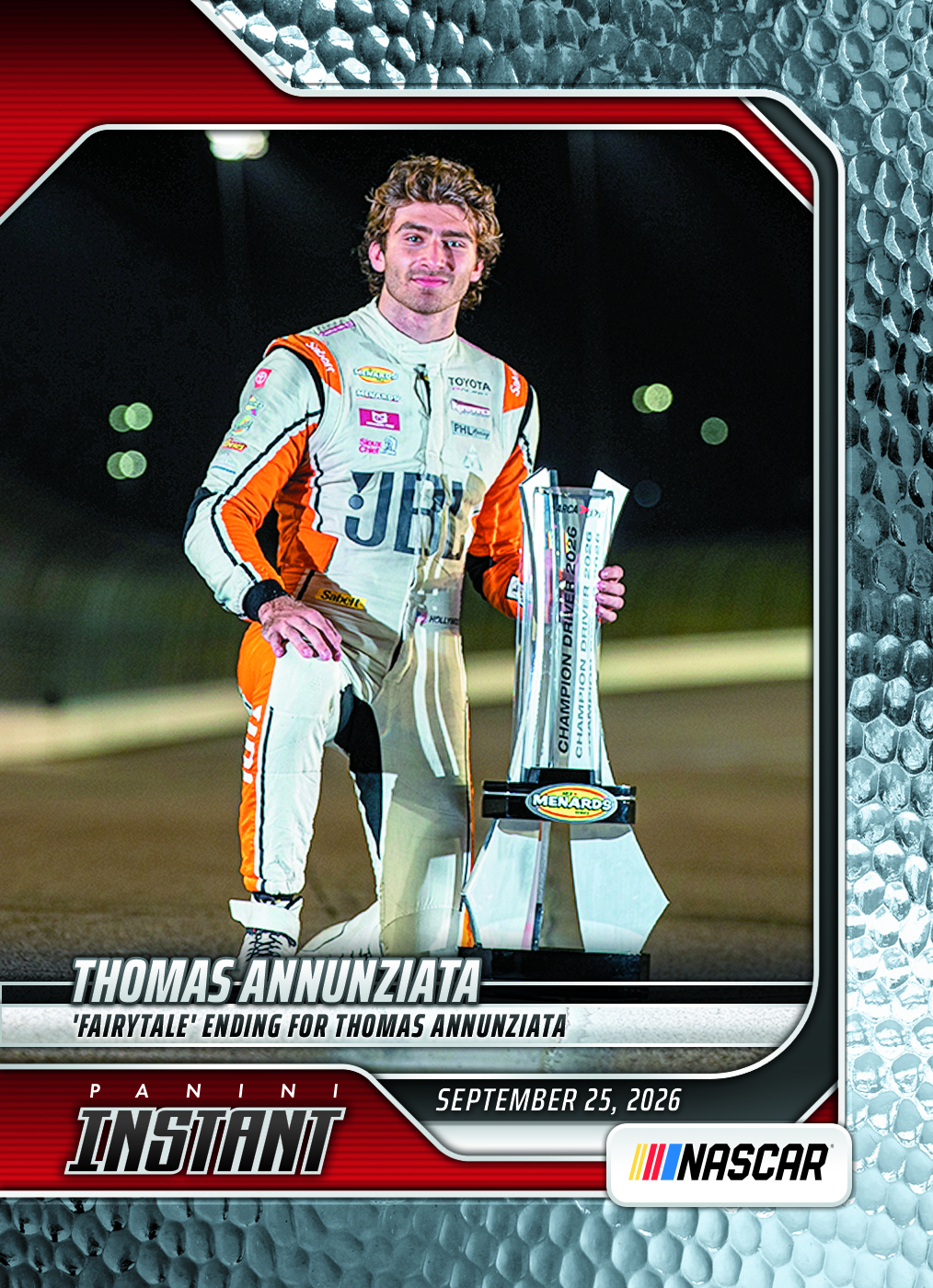 Detailed Image of Thomas Annunziata - 2026 Panini Instant NASCAR #86 - Metallic /5