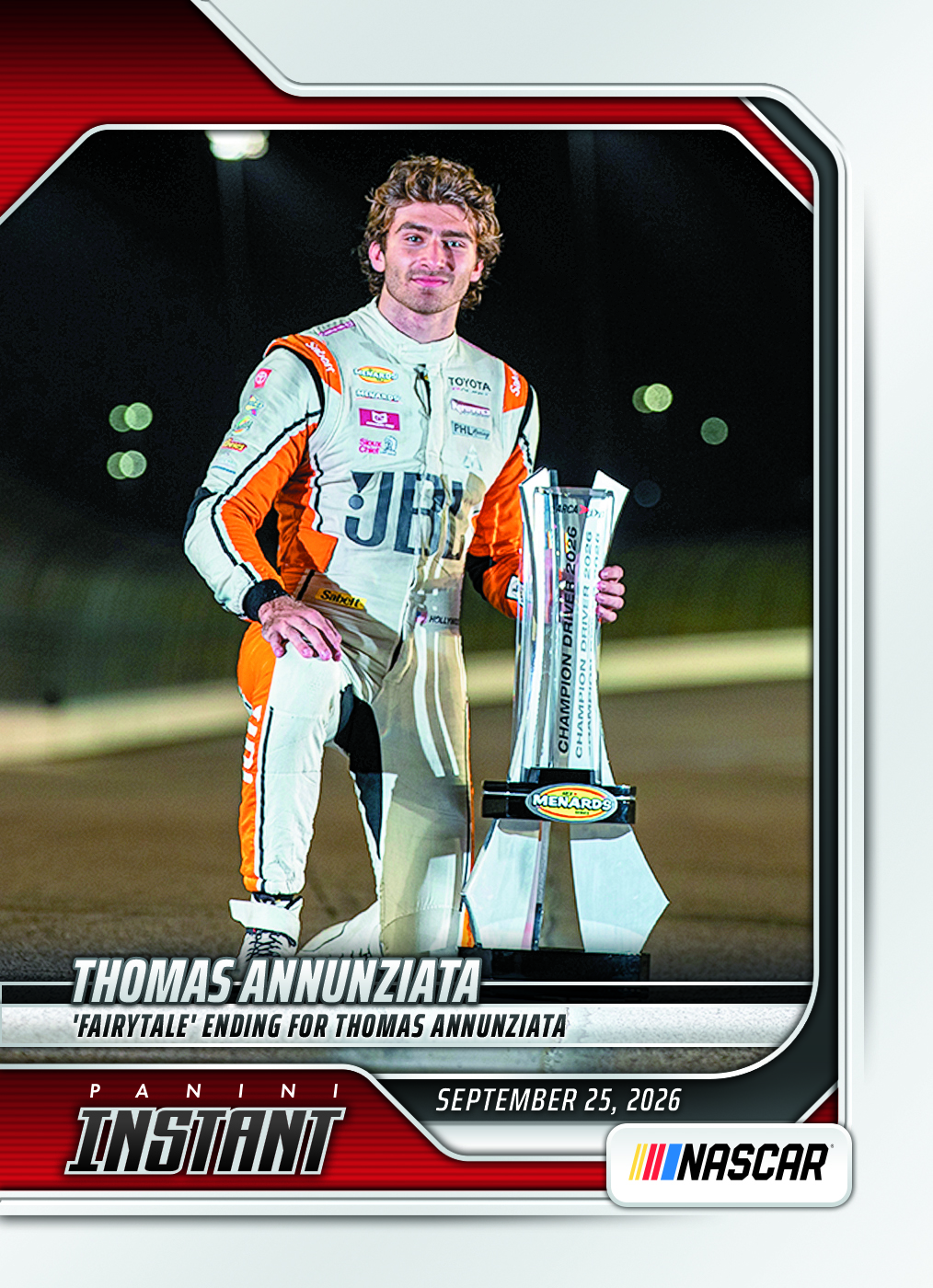 Detailed Image of Thomas Annunziata - 2026 Panini Instant NASCAR #86 - Base Card 25-pack