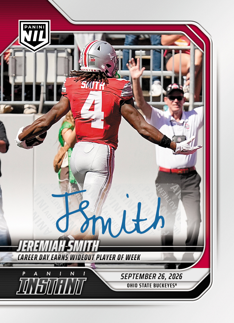 Detailed Image of Jeremiah Smith - 2026 Panini Instant NIL College Football #4-JSM - Base /99 Auto