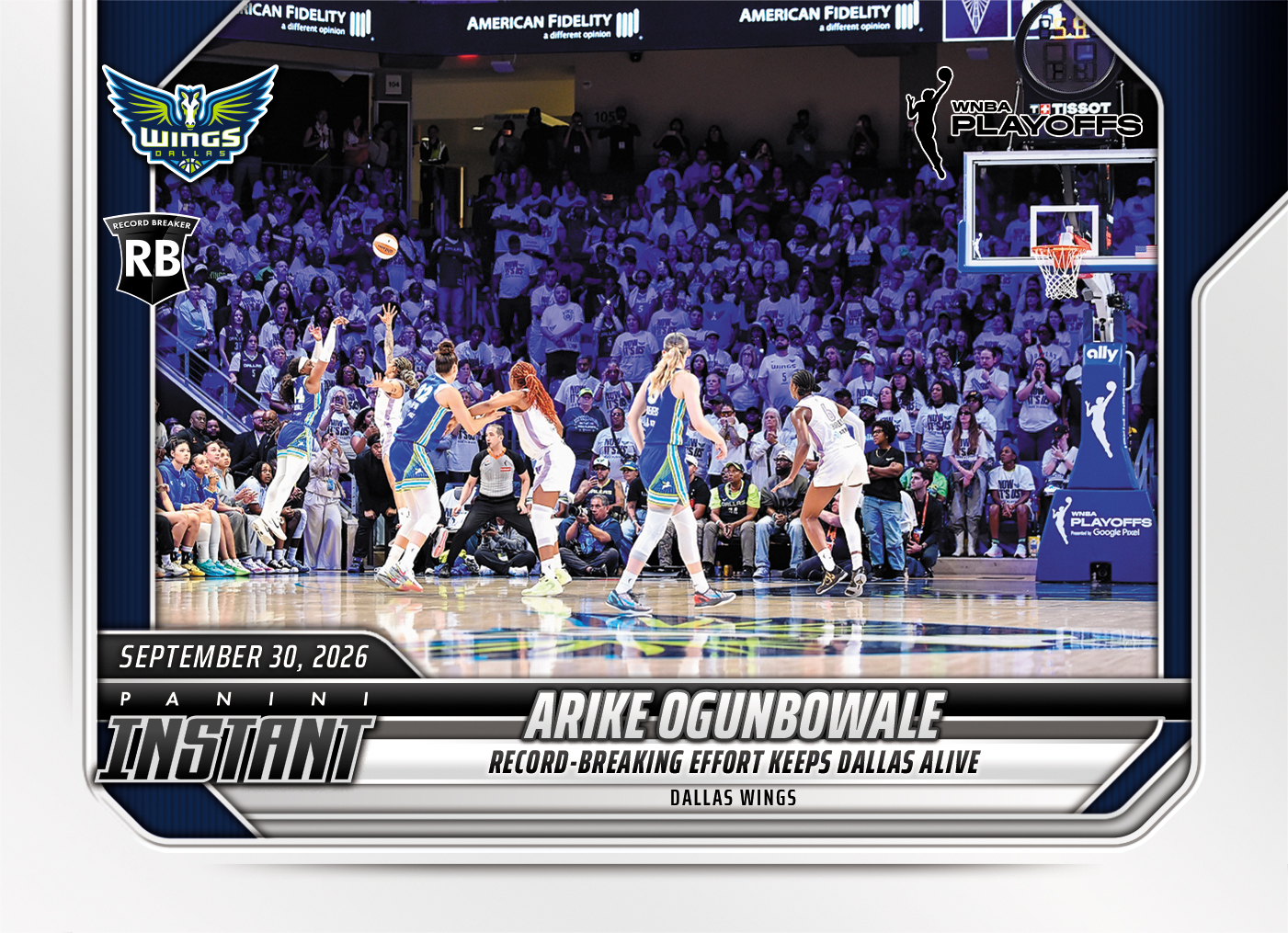 Detailed Image of Arike Ogunbowale - 2026 Panini Instant WNBA #386 - Base Card 25-pack