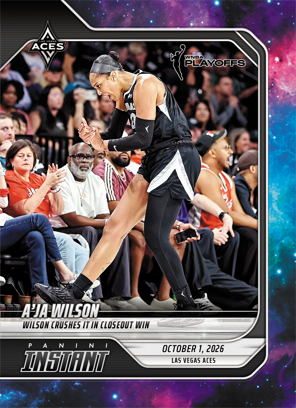 Detailed Image of A'ja Wilson - 2026 Panini Instant WNBA #387 - Galaxy 1/1
