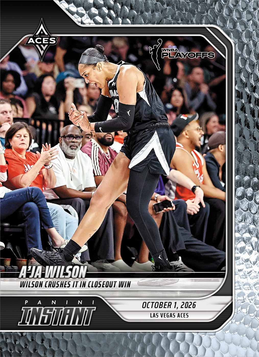 Detailed Image of A'ja Wilson - 2026 Panini Instant WNBA #387 - Metallic /5