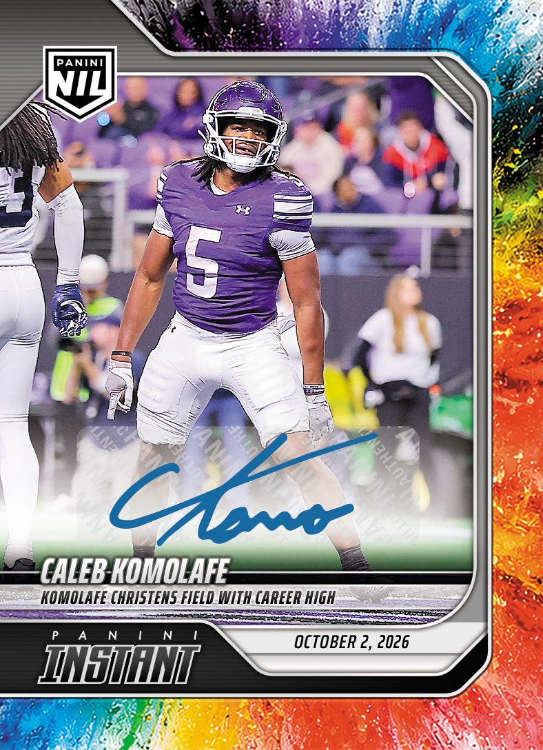 Detailed Image of Caleb Komolafe - 2026 Panini Instant NIL College Football #5-CKO - Color Blast /10 Auto
