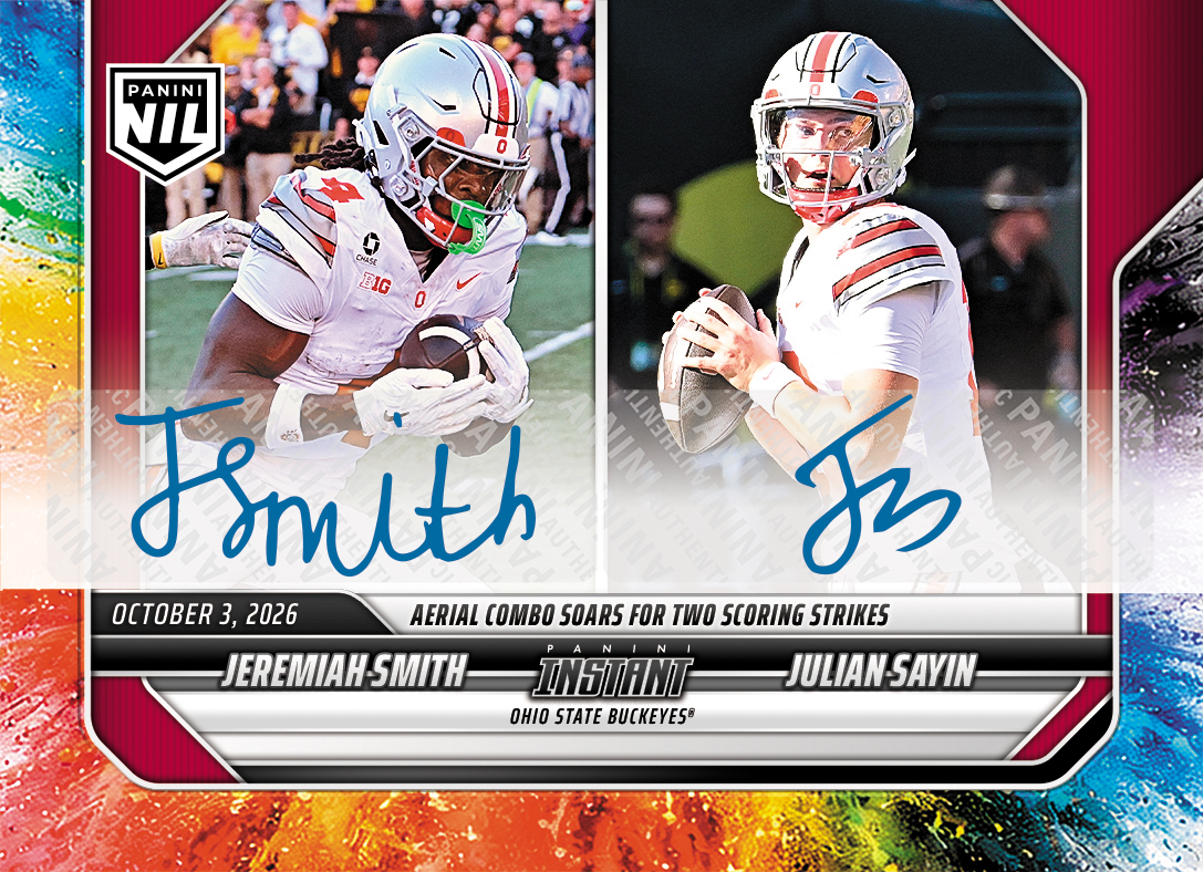Product image 1 for - Jeremiah Smith/Julian Sayin - 2026 Panini Instant NIL College Football #5-THE - Color Blas