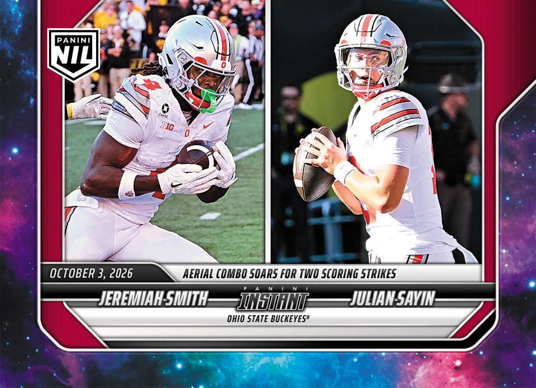 Detailed Image of Jeremiah Smith/Julian Sayin - 2026 Panini Instant NIL College Football #5-THE - Galaxy 1/1