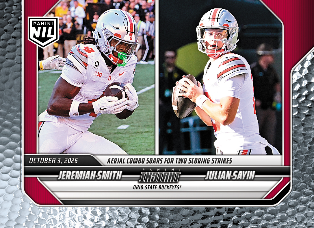 Detailed Image of Jeremiah Smith/Julian Sayin - 2026 Panini Instant NIL College Football #5-THE - Metallic /5