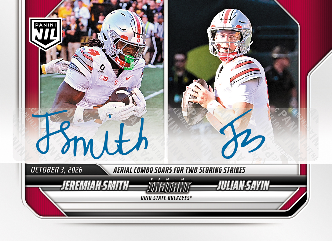 Product image 1 for - Jeremiah Smith/Julian Sayin - 2026 Panini Instant NIL College Football #5-THE - Base /49 A