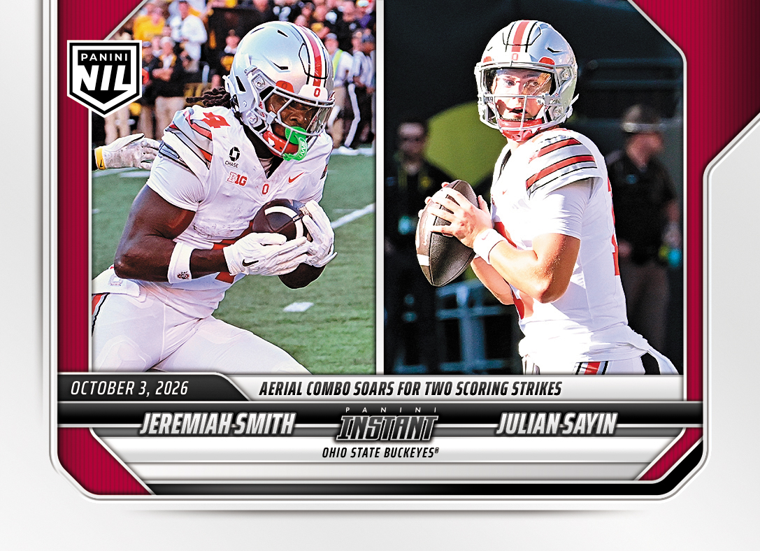 Detailed Image of Jeremiah Smith/Julian Sayin - 2026 Panini Instant NIL College Football #5-THE - Base Card 10-pack