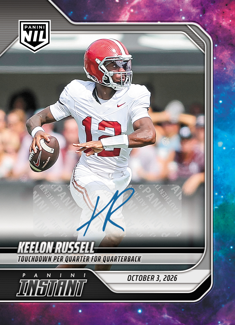 Detailed Image of Keelon Russell - 2026 Panini Instant NIL College Football #5-KRU - Galaxy 1/1 Auto