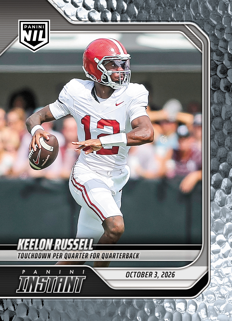 Detailed Image of Keelon Russell - 2026 Panini Instant NIL College Football #5-KRU - Metallic /5