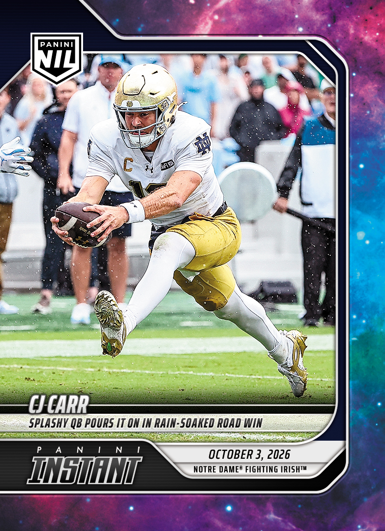 Detailed Image of CJ Carr - 2026 Panini Instant NIL College Football #5-CJC - Galaxy 1/1
