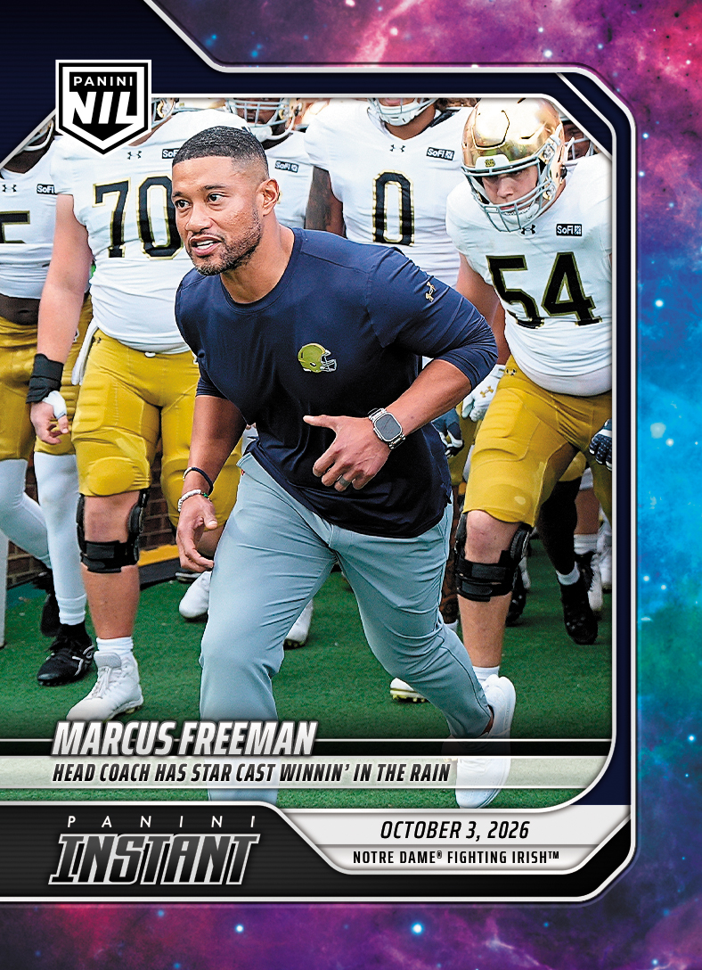 Detailed Image of Marcus Freeman - 2026 Panini Instant NIL College Football #5-MFR - Galaxy 1/1