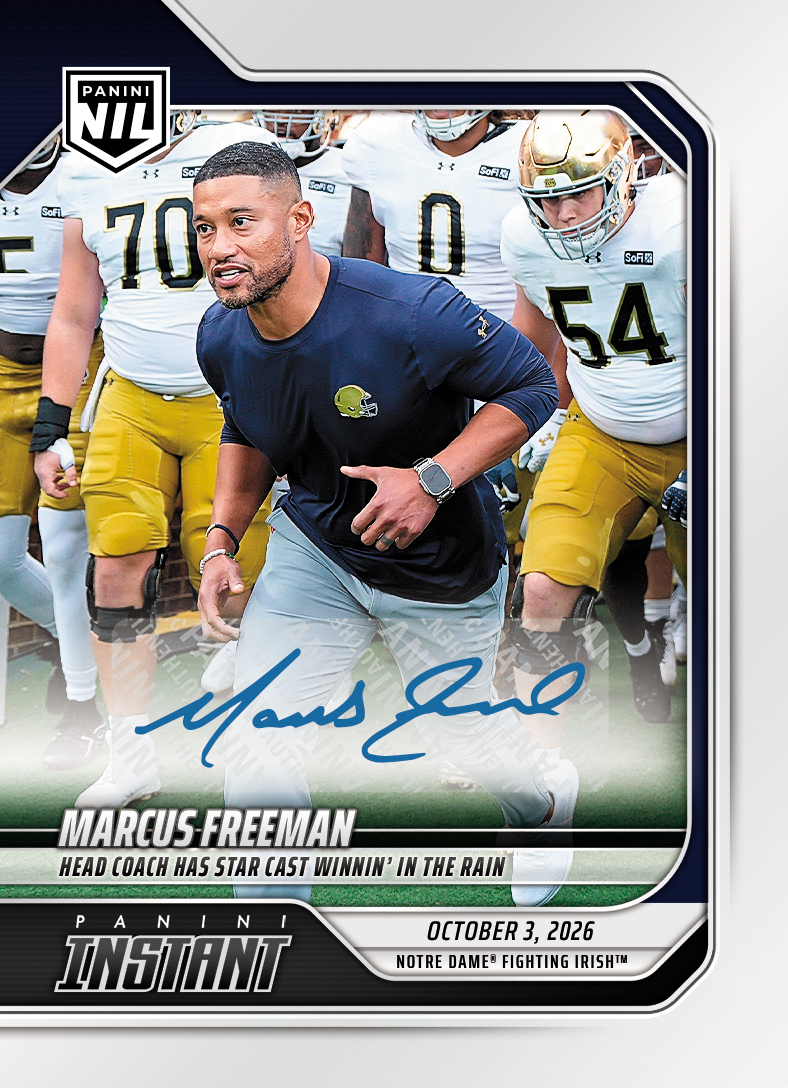 Detailed Image of Marcus Freeman - 2026 Panini Instant NIL College Football #5-MFR - Base /49 Auto