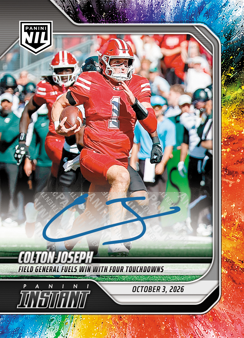 Detailed Image of Colton Joseph - 2026 Panini Instant NIL College Football #5-COJ - Color Blast /10 Auto