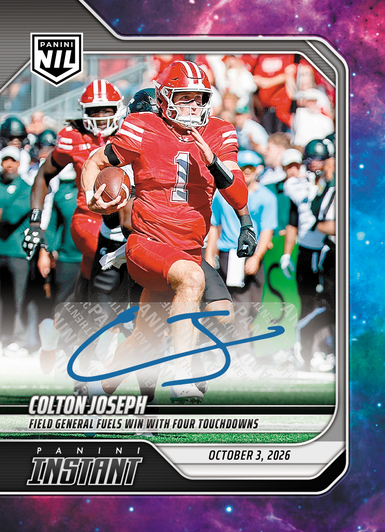 Detailed Image of Colton Joseph - 2026 Panini Instant NIL College Football #5-COJ - Galaxy 1/1 Auto